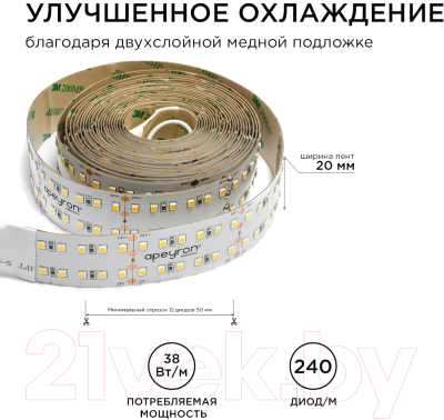 Светодиодная лента Apeyron Electrics ПРО SMD2835 / 00-315