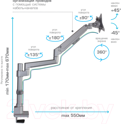 Кронштейн для монитора VLK Trento-94