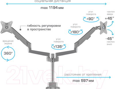 Кронштейн для монитора VLK Trento-95