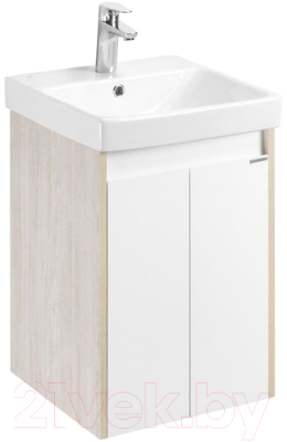 Тумба под умывальник Акватон Сканди Doors 45 / 1A278701SDB20 (белый/дуб верона) - фото