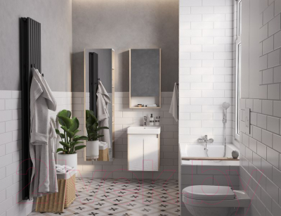 Тумба под умывальник Акватон Сканди Doors 45 / 1A278701SDB20 (белый/дуб верона)