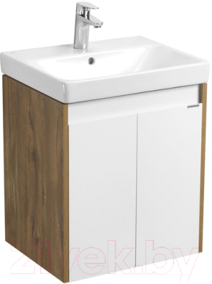 Тумба с умывальником Акватон Сканди Doors 55 1A2788K0SDZ90 (белый/дуб рустикальный) - фото