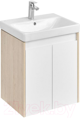 Тумба с умывальником Акватон Сканди Doors 55 1A2788K0SDB20 (белый/дуб верона) - фото