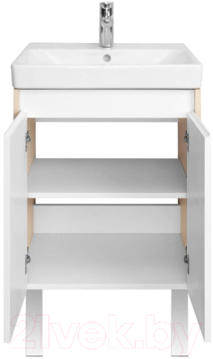 Тумба под умывальник Акватон Сканди Doors 55 / 1A278801SDB20 (белый/дуб верона)