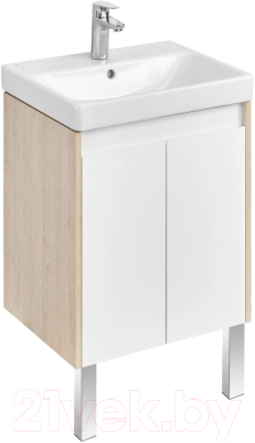 Тумба под умывальник Акватон Сканди Doors 55 / 1A278801SDB20 (белый/дуб верона)