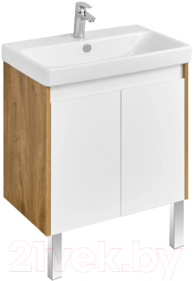Тумба под умывальник Акватон Сканди Doors 70 / 1A278901SDZ90 (белый/дуб рустикальный)