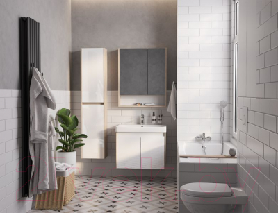 Тумба с умывальником Акватон Сканди Doors 70 1A2789K0SDB20 (белый/дуб верона)