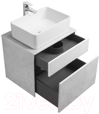 Тумба под умывальник Акватон Марбл Слэйт 60 / 1A276101MH4C0 (белый)