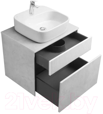 Тумба с умывальником Акватон Марбл Слэйт 60 / 1A2761K0MH4C0 (белый)
