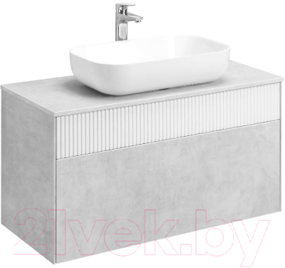 Тумба под умывальник Акватон Марбл Слэйт 100 / 1A276301MH4C0 (белый) - фото