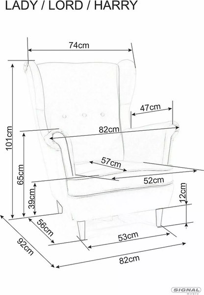 Кресло мягкое Signal Harry Velvet