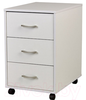 Тумба Polini Kids Mirum с ящиками на колесах 40x55 / 0002740.9 (белый) - фото