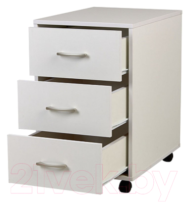 Тумба Polini Kids Mirum с ящиками на колесах 40x55 / 0002740.9 (белый)