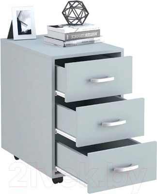 Тумба Polini Kids Mirum с ящиками на колесах 40x55 / 0002740.42 (серый)