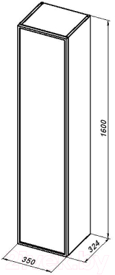 Шкаф-пенал для ванной Aquanet Арт 35 / 313258
