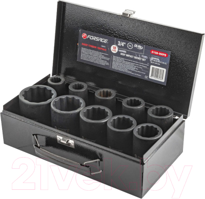 Набор головок слесарных Forsage F-6108-9MPB - фото