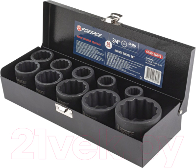 Набор головок слесарных Forsage F-6109-9MPB