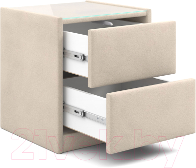 Прикроватная тумба Мебельград Аризона мягкая (мора бежевый)