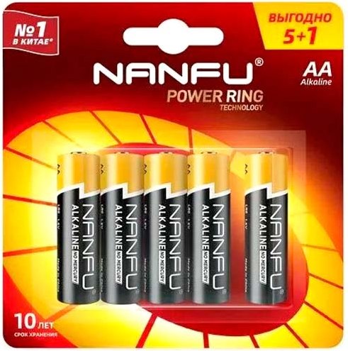 Комплект батареек Nanfu AA Щелочные - фото
