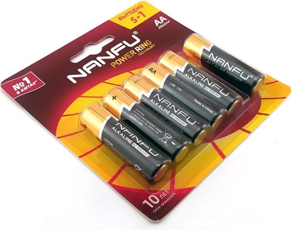 Комплект батареек Nanfu AA Щелочные
