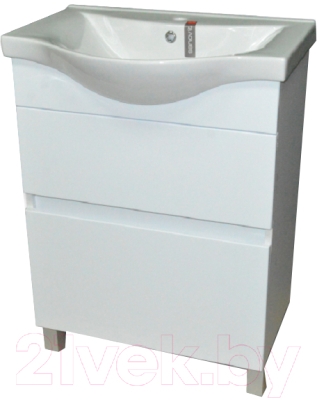 Тумба с умывальником Гамма Р25оФ8-У65 Альбатрос-10065 (белый) - фото