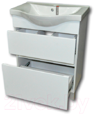 Тумба с умывальником Гамма Р25оФ8-У65 Альбатрос-10065 (белый)