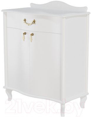 Тумба Мебелик Джульетта с распашными дверцами (молочный дуб) - фото