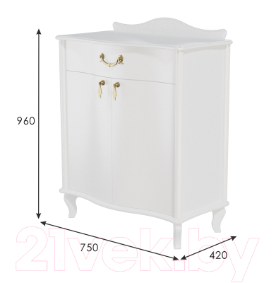 Тумба Мебелик Джульетта с распашными дверцами (молочный дуб)