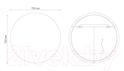 Зеркало Grossman Cosmo-промо LED / 1970701 (с сенсорным выключателем)