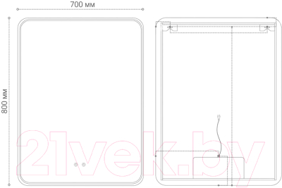 Зеркало Grossman Elegans-норма LED / 177080 (с сенсорным выключателем и подогревом)