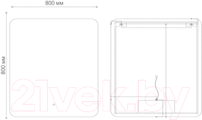 Зеркало Grossman Elegans LED / 1780801 (с сенсорным выключателем)