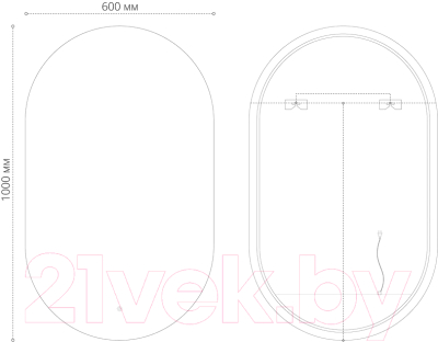 Зеркало Grossman Nero-промо LED / 2460100 (с сенсорным выключателем)