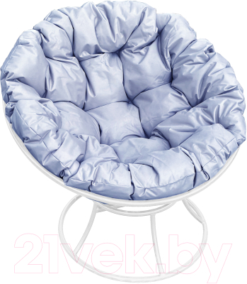 Кресло садовое M-Group Папасан 12010109 (белый/серая подушка) - фото