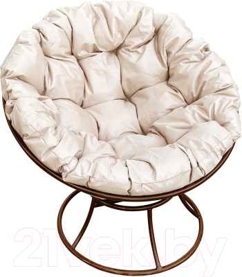 Кресло садовое M-Group Папасан 12010201 (коричневый/бежевая подушка) - фото