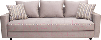 Диван Петрамебель Верона комфорт (велюр серо-бежевый лорд мист/микс 1) - фото