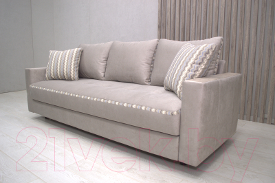 Диван Петрамебель Верона комфорт (велюр серо-бежевый лорд мист/микс 1)