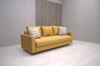 Диван Петрамебель Верона комфорт (велюр желтый/вставка цветная, лорд мустард/микс 6)
