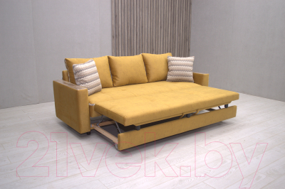 Диван Петрамебель Верона комфорт (велюр желтый/вставка цветная, лорд мустард/микс 6)