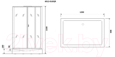 Душевая кабина Niagara NG-6012-01GQR 120x80x210 (прозрачное стекло)