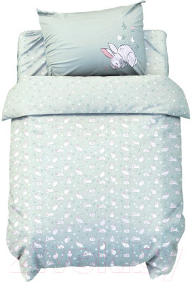 Комплект постельный для малышей Крошка Я Зайчик на лужайке / 9694307 - фото