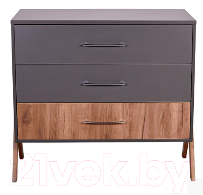 Комод Polini Kids Porto 2200 / 0002572.164 (графит/дуб крафт)