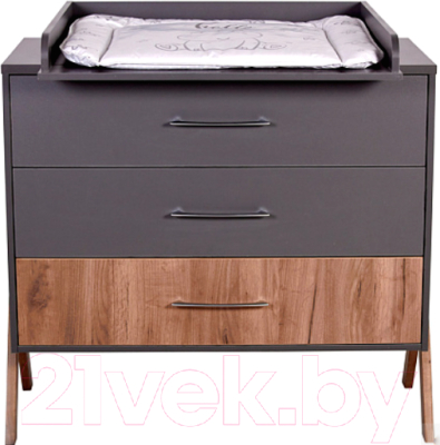 Комод Polini Kids Porto 2200 / 0002572.164 (графит/дуб крафт)