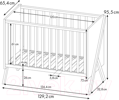 Детская кроватка Polini Kids Porto 1300 / 0002571.164