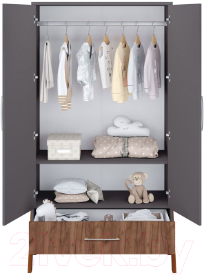 Шкаф Polini Kids Porto 3100 / 0002573.164 (графит/дуб крафт)