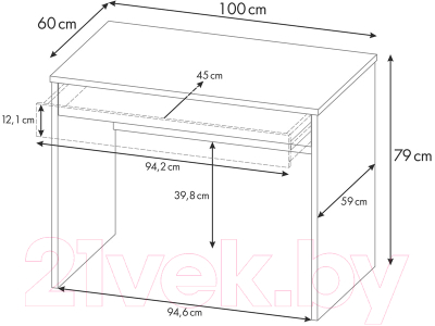 Письменный стол Polini Kids Mirum 100 / 0002564.9