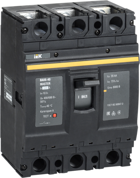 Выключатель автоматический IEK ВА88-40 3Р 500А 35кА / SVA50-3-0500-02 - фото