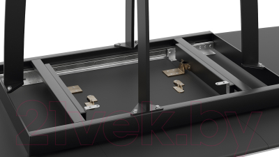 Обеденный стол ТриЯ Орфей (черный муар/стекло глянцевое белый мрамор)