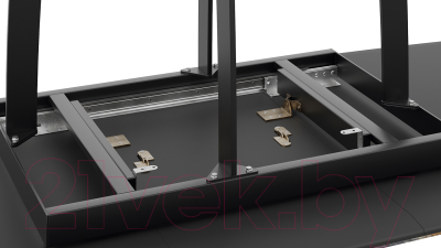 Обеденный стол ТриЯ Орфей (черный муар/стекло глянцевое оникс)