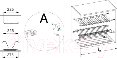 Сушилка для посуды Rejs Standard 1 L-400