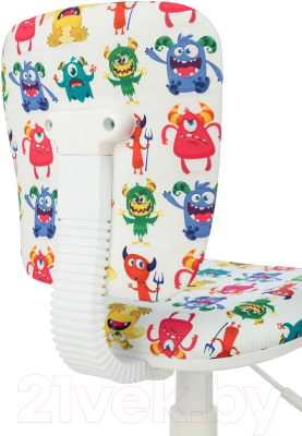 Кресло детское Бюрократ CH-W204NX (белый монстры/белый)